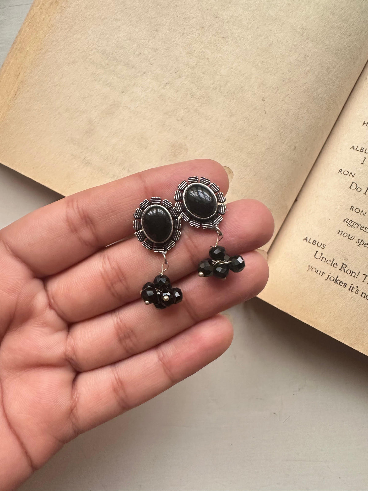 RAMEEN CHOKER SET [CHOKER & JHUMKI][BLACK]
