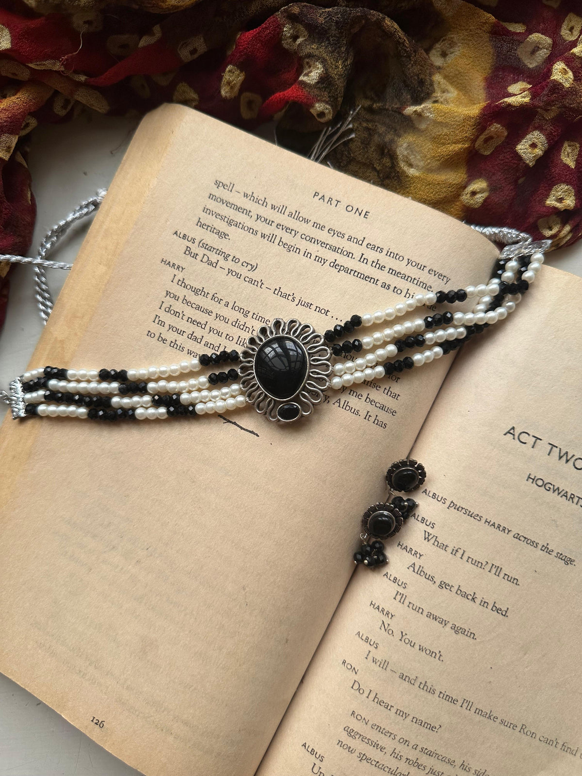 RAMEEN CHOKER SET [CHOKER & JHUMKI][BLACK]
