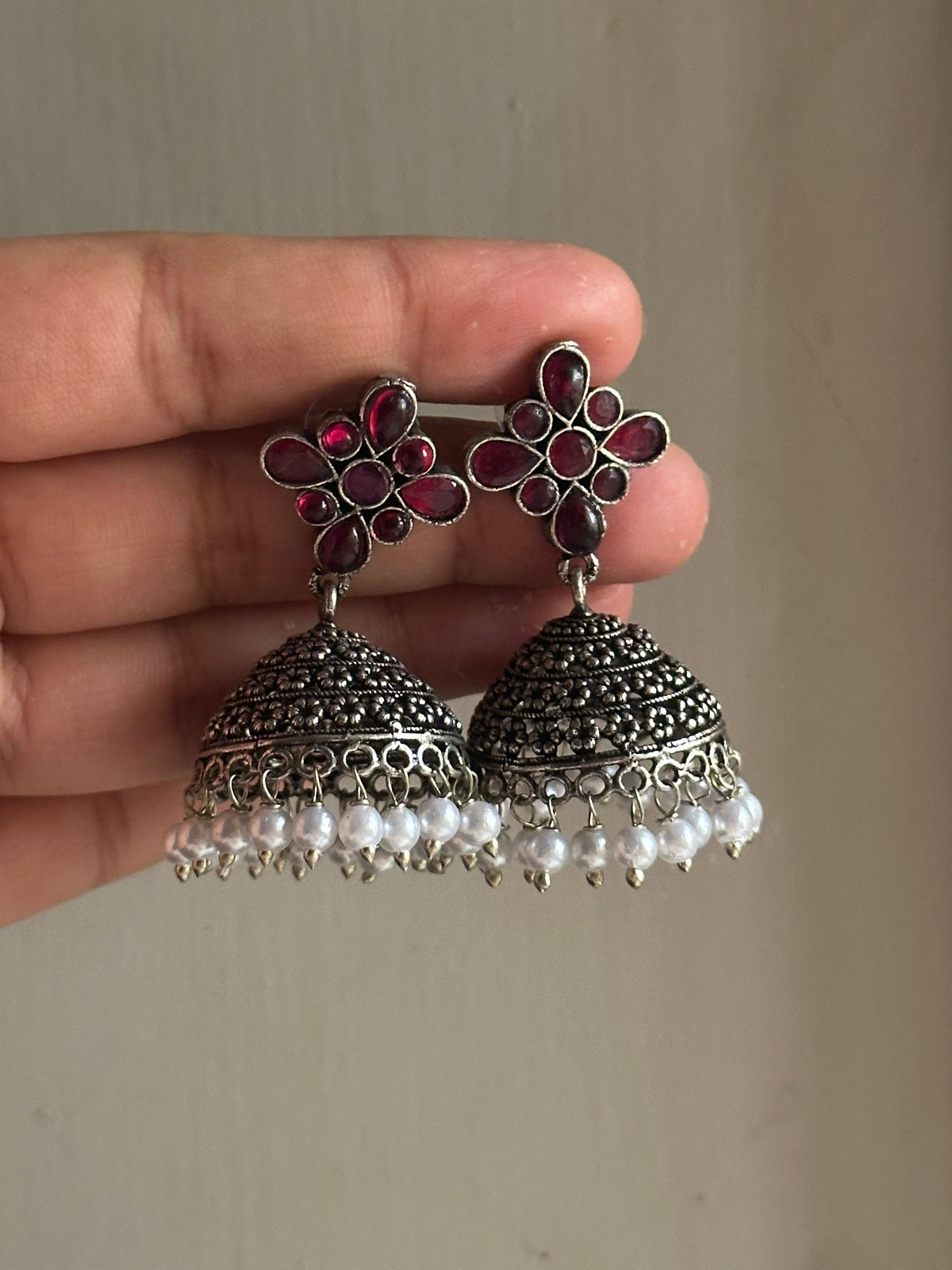 VANYAA JHUMKA [RED STONE]