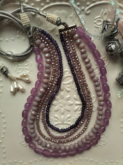 Hues Of Purple Set (Mala and Earring)