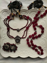 Cardinal Red Set (Choker, Mala, Necklace and Jhumka)