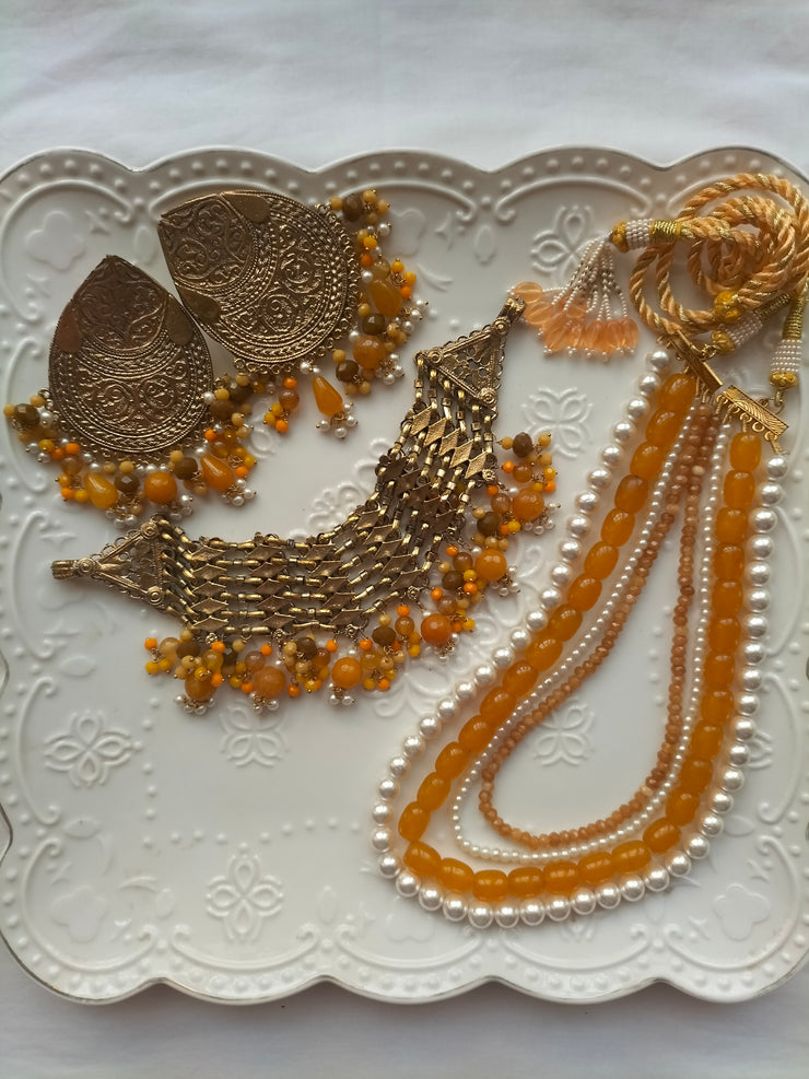 DURR E FISHAN SET (Mala, Choker and Earring)