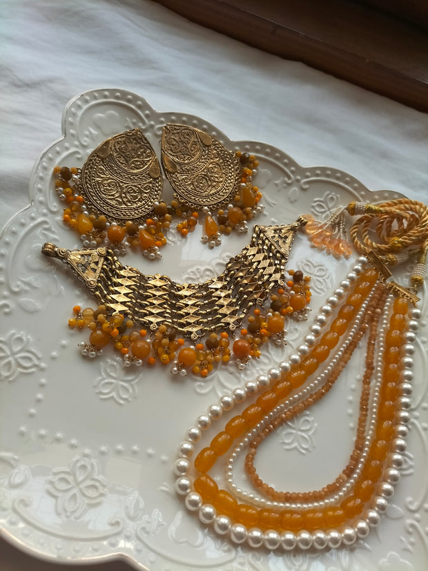 DURR E FISHAN SET (Mala, Choker and Earring)