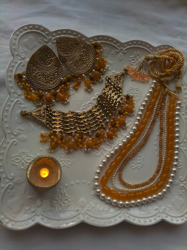 DURR E FISHAN SET (Mala, Choker and Earring)