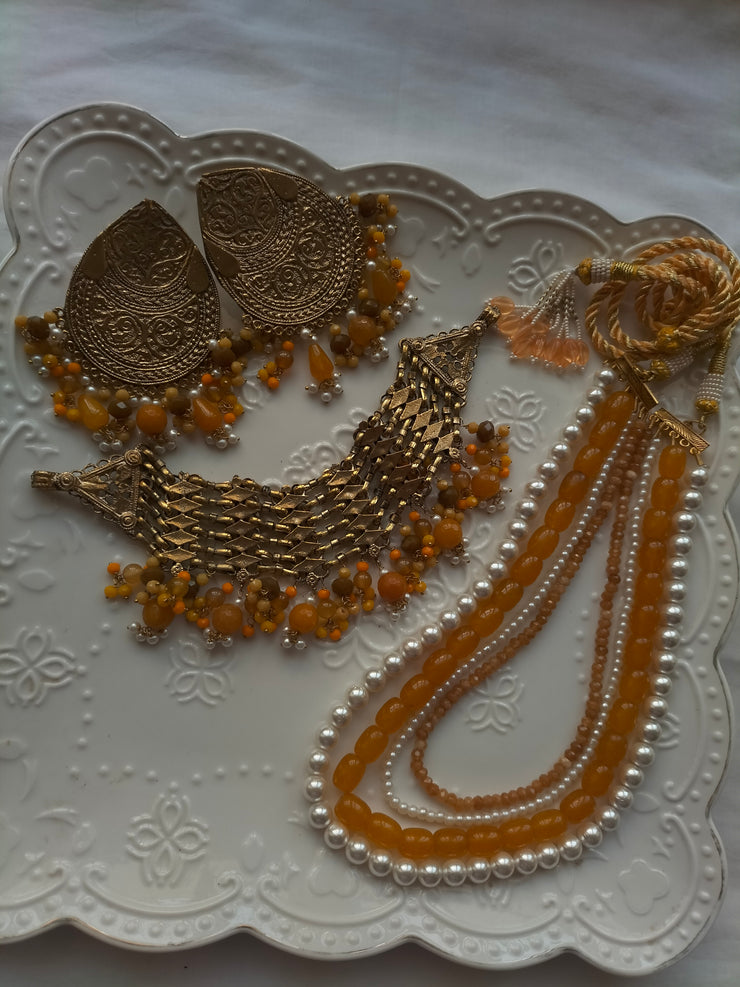 DURR E FISHAN SET (Mala, Choker and Earring)