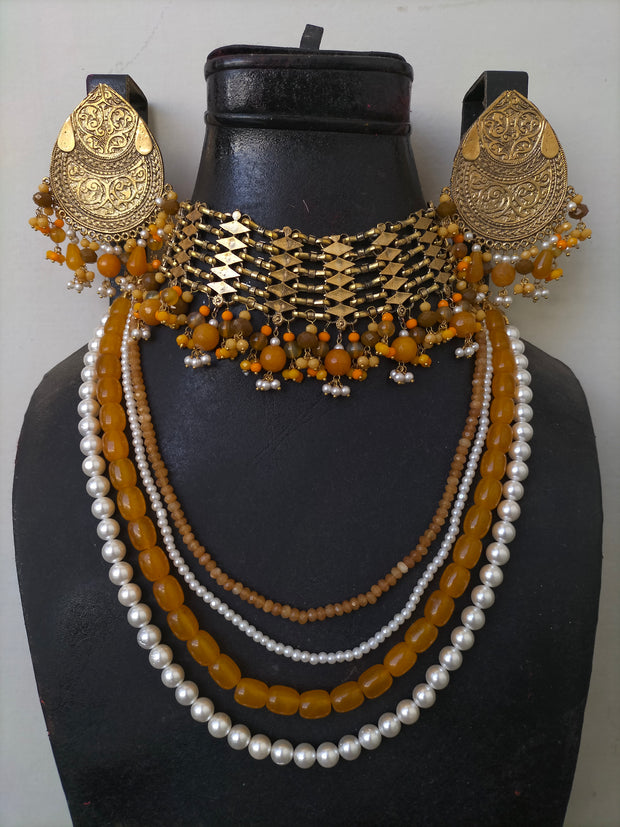 DURR E FISHAN SET (Mala, Choker and Earring)