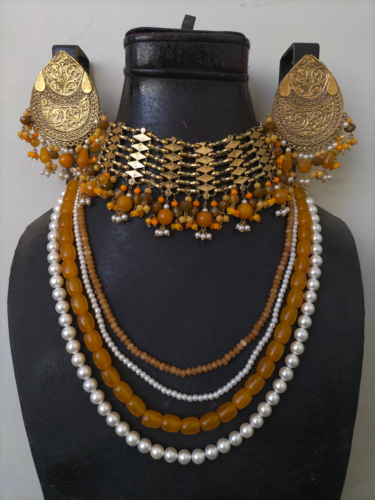 DURR E FISHAN SET (Mala, Choker and Earring)