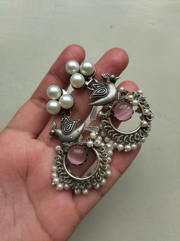 MAYURA EARRINGS (PINK STONE)