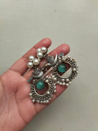 MAYURA EARRINGS (BLUE STONE)