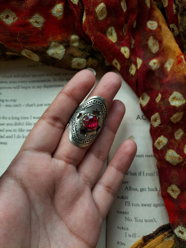 KASHMIRII RING-PINK STONE