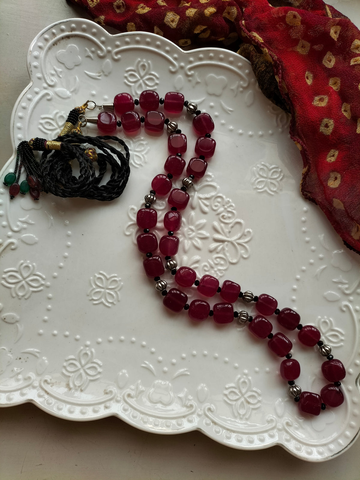 DEEP RED ELEGANCE MALA [ONLY MALA]
