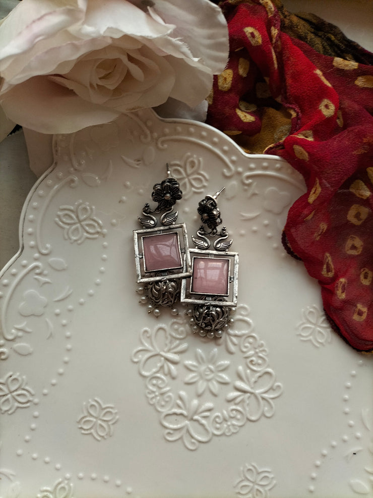 ZEBA JHUMKA (pink stone)