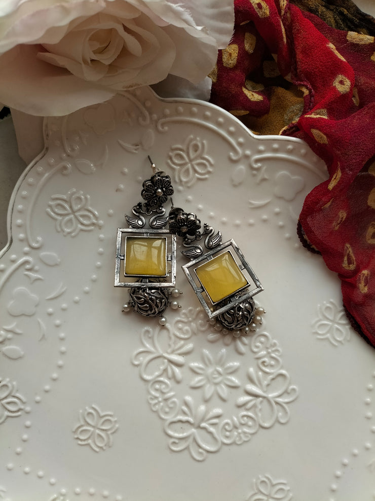 ZEBA JHUMKA (yellow stone)