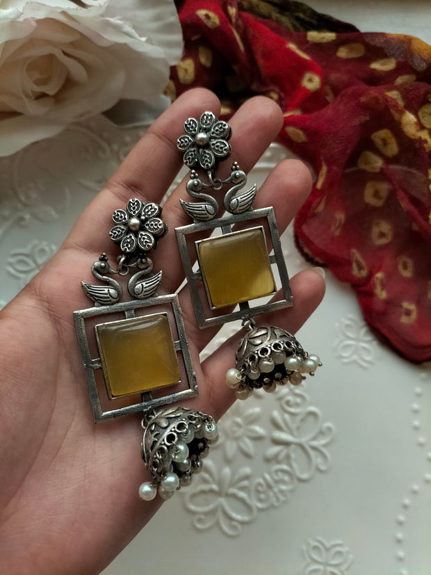 ZEBA JHUMKA (yellow stone)