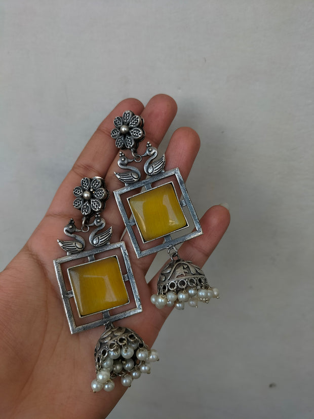 ZEBA JHUMKA (yellow stone)