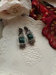 ZE BA JHUMKA (green stone)