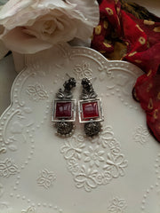 ZEBA JHUMKA (red stone)