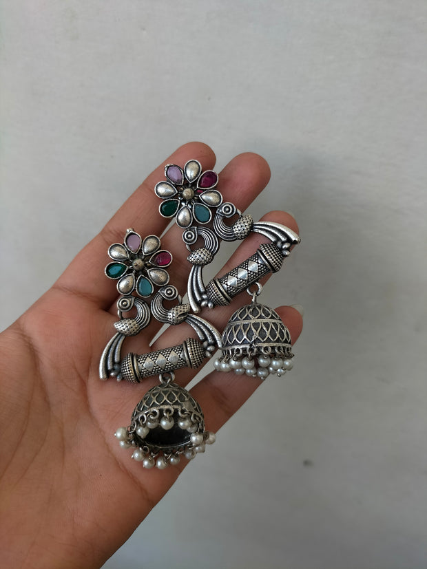 NAYRA JHUMKA (MULTI STONE)