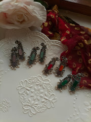 GHAZALA EARRINGS(pink stone)