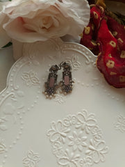 GHAZALA EARRINGS(pink stone)