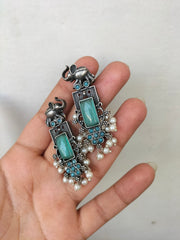 GHAZALA JHUMKA(mint green stone)