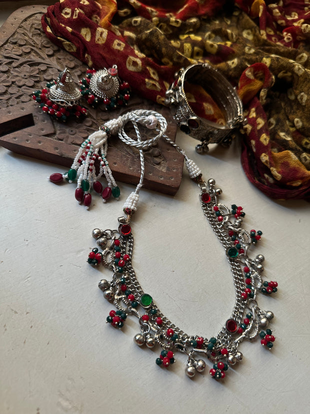 ZUNAIRA  VINTAGE  SET [includes choker, jhumka pair and handcuff]