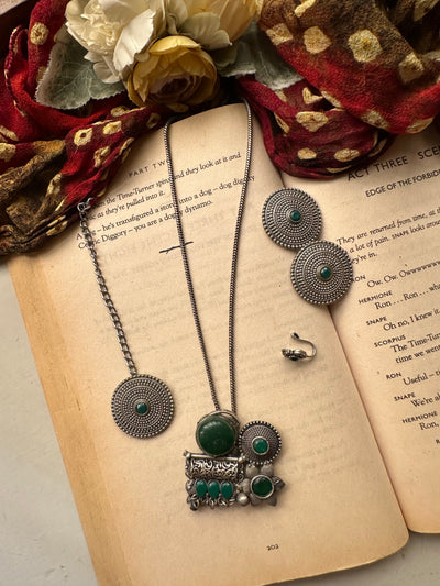 MEHARNAAZ SET [includes choker, earstuds, teeka and nosecuff]