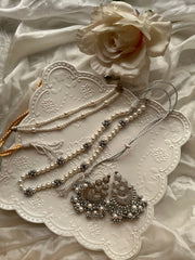 ABGEENA CHOKER AND MALA SET [includes a mala , a choker and earrings pair]