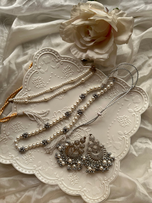 ABGEENA CHOKER AND MALA SET [includes a mala , a choker and earrings pair]