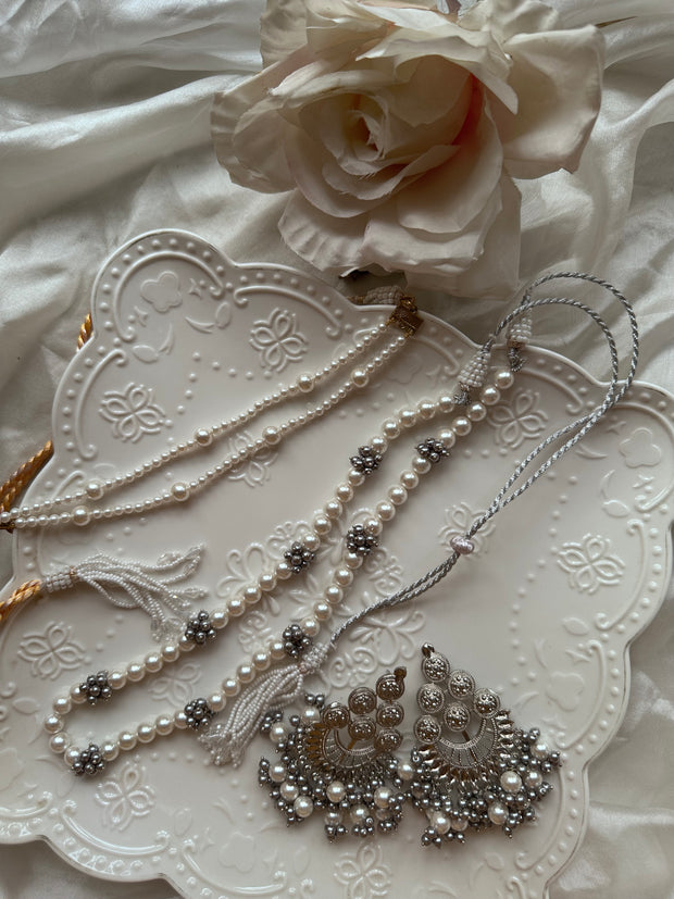 ABGEENA CHOKER AND MALA SET [includes a mala , a choker and earrings pair]