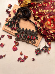 SAMAR VINTAGE CHOKER SET [CHOKER WITH EARSTUDS]
