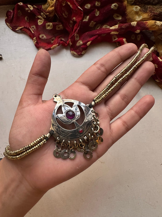 ZARMEENA VINTAGE CHOKER [RED STONE]