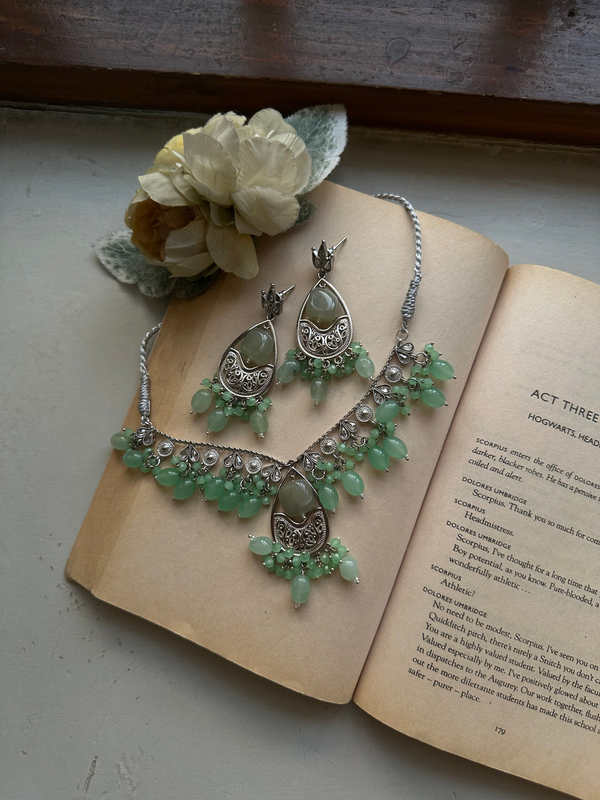 AFREEN SET [LIGHT GREEN] [COMES WITH DOR]
