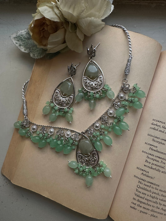AFREEN SET [LIGHT GREEN] [COMES WITH DOR]