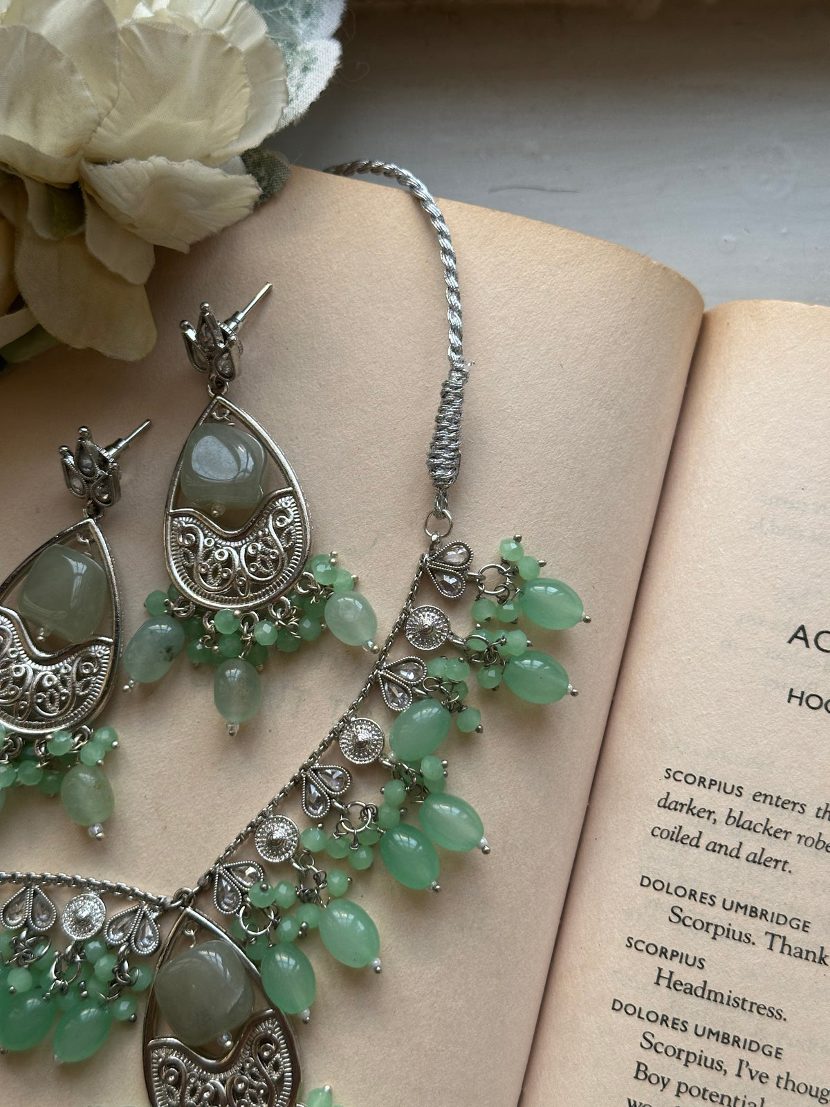 AFREEN SET [LIGHT GREEN] [COMES WITH DOR]