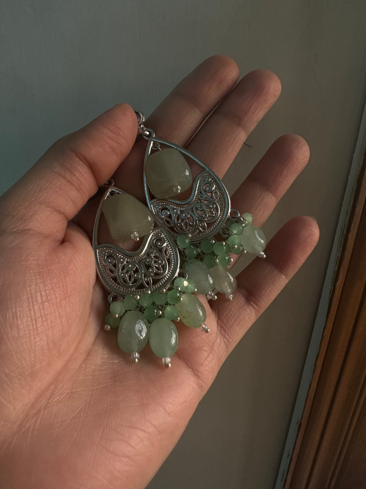 AFREEN SET [LIGHT GREEN] [COMES WITH DOR]