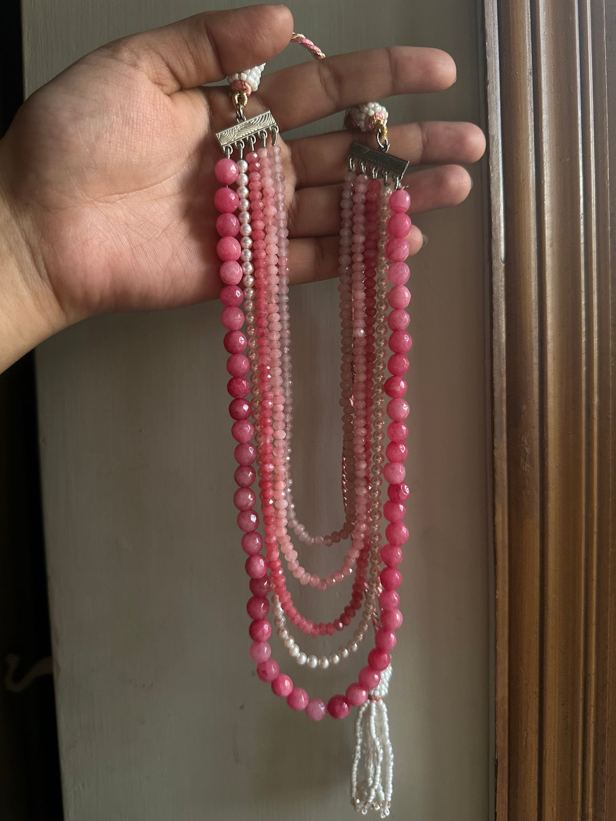 GULAABI KHWAAB MALA [SEMI PRECIOUS STONES & SHELL PEARLS]