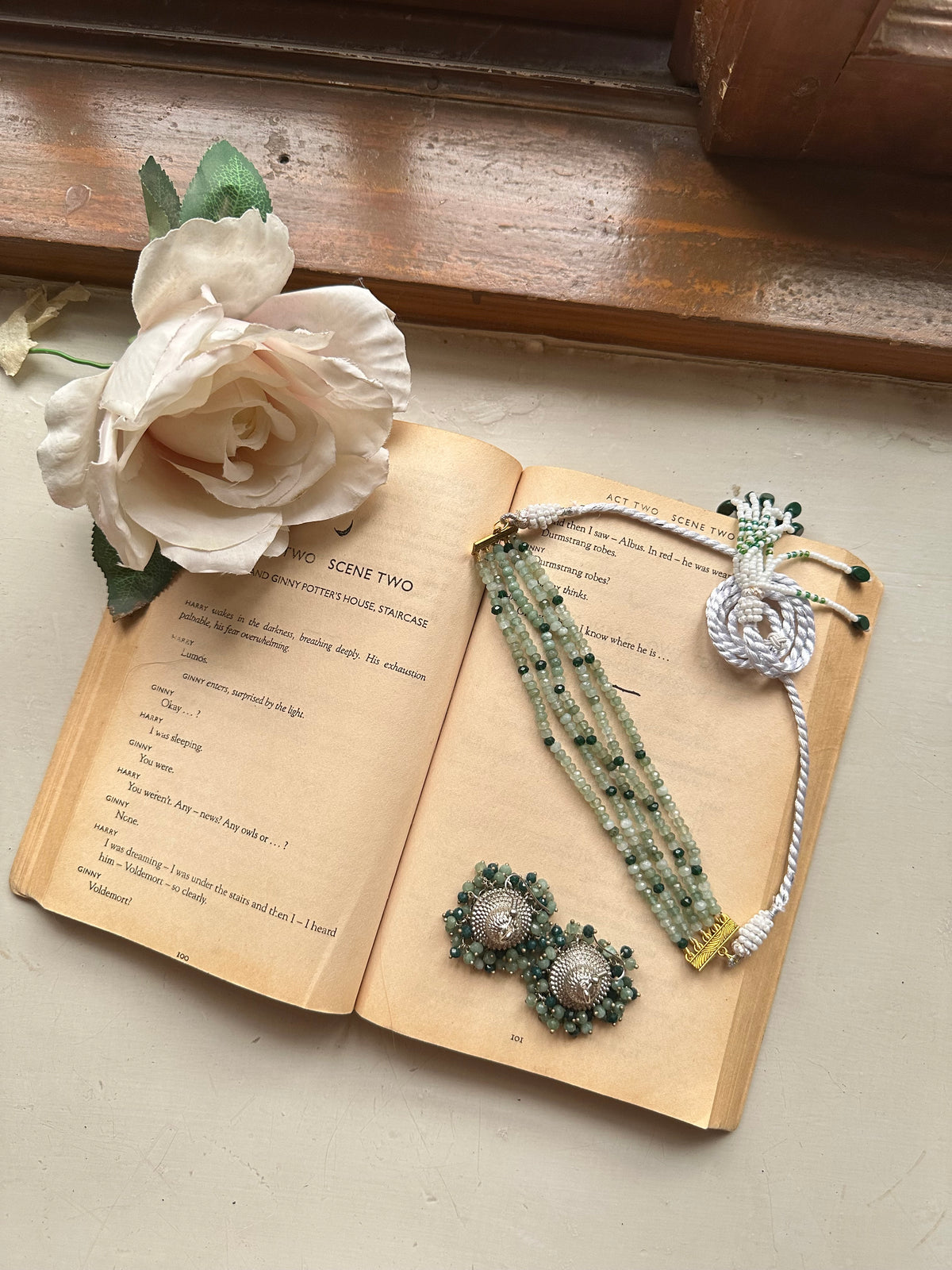 HEER SET [CHOKER WITH JHUMKA][SEMI PRECIOUS STONES]