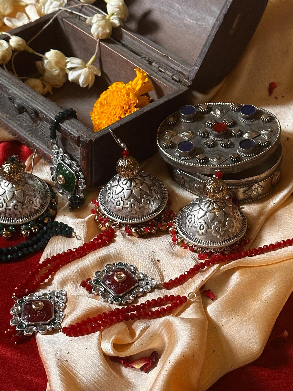 MAHROSH JHUMKA SET [JHUMKA WITH CHOKER AND TEEKA]