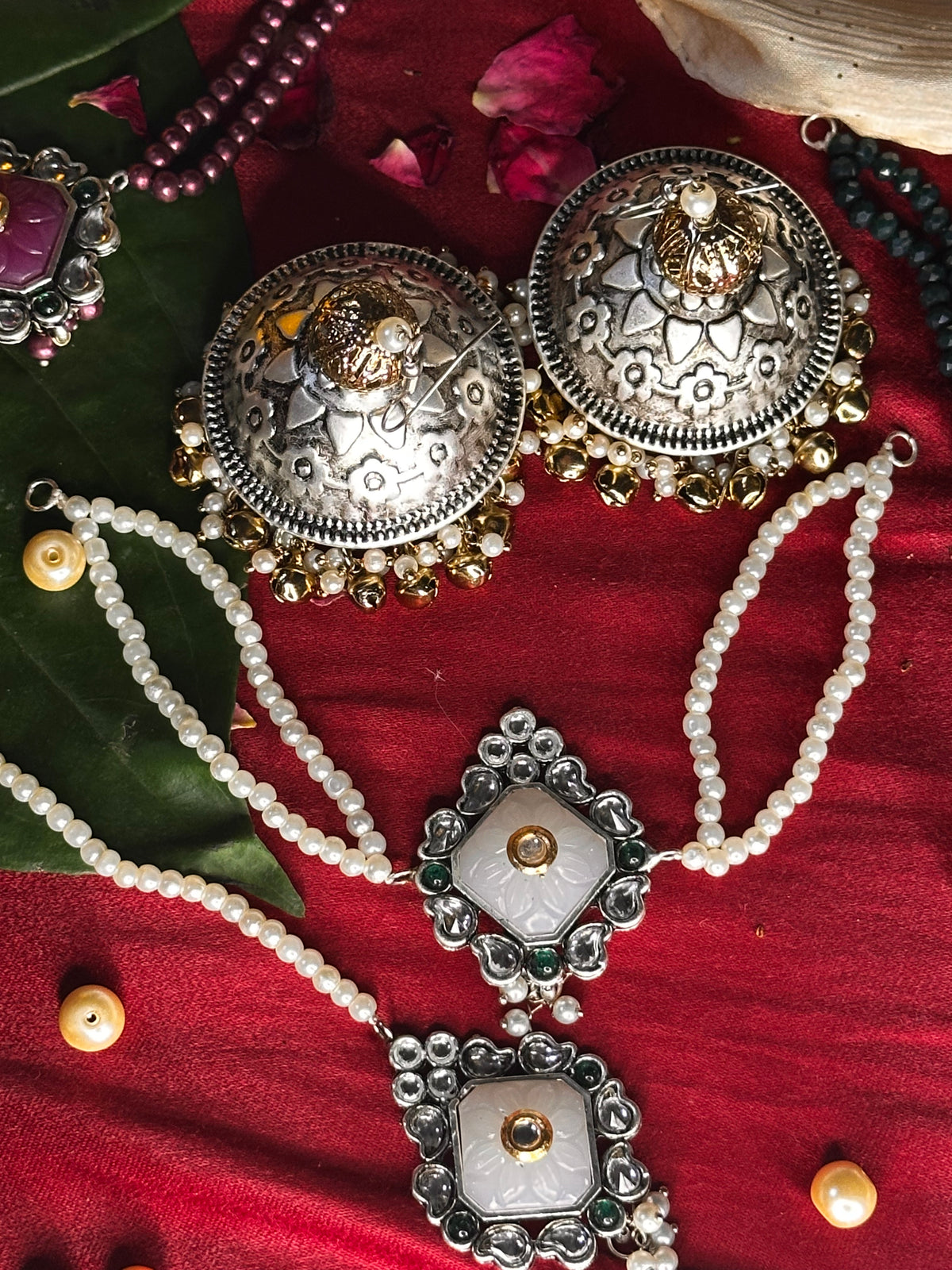 MAHROSH JHUMKA SET [JHUMKA WITH CHOKER AND TEEKA]