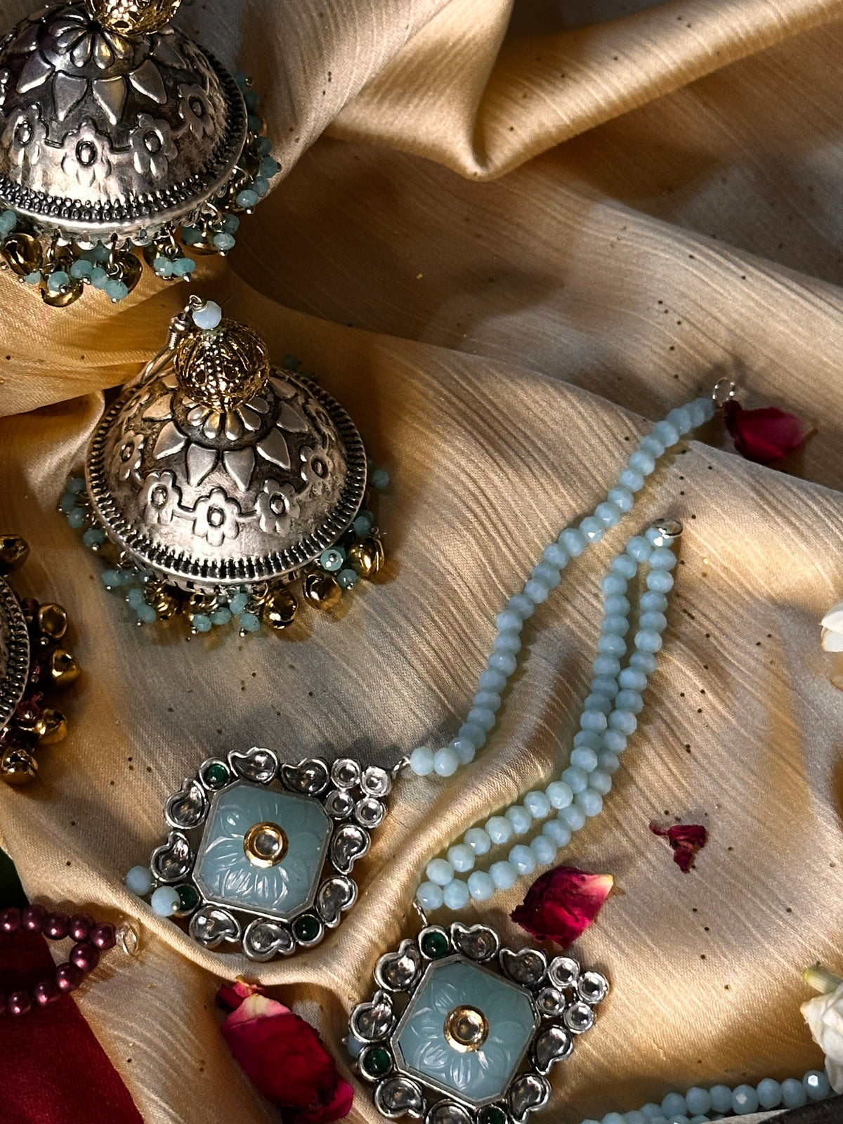 MAHROSH JHUMKA SET [JHUMKA WITH CHOKER AND TEEKA]