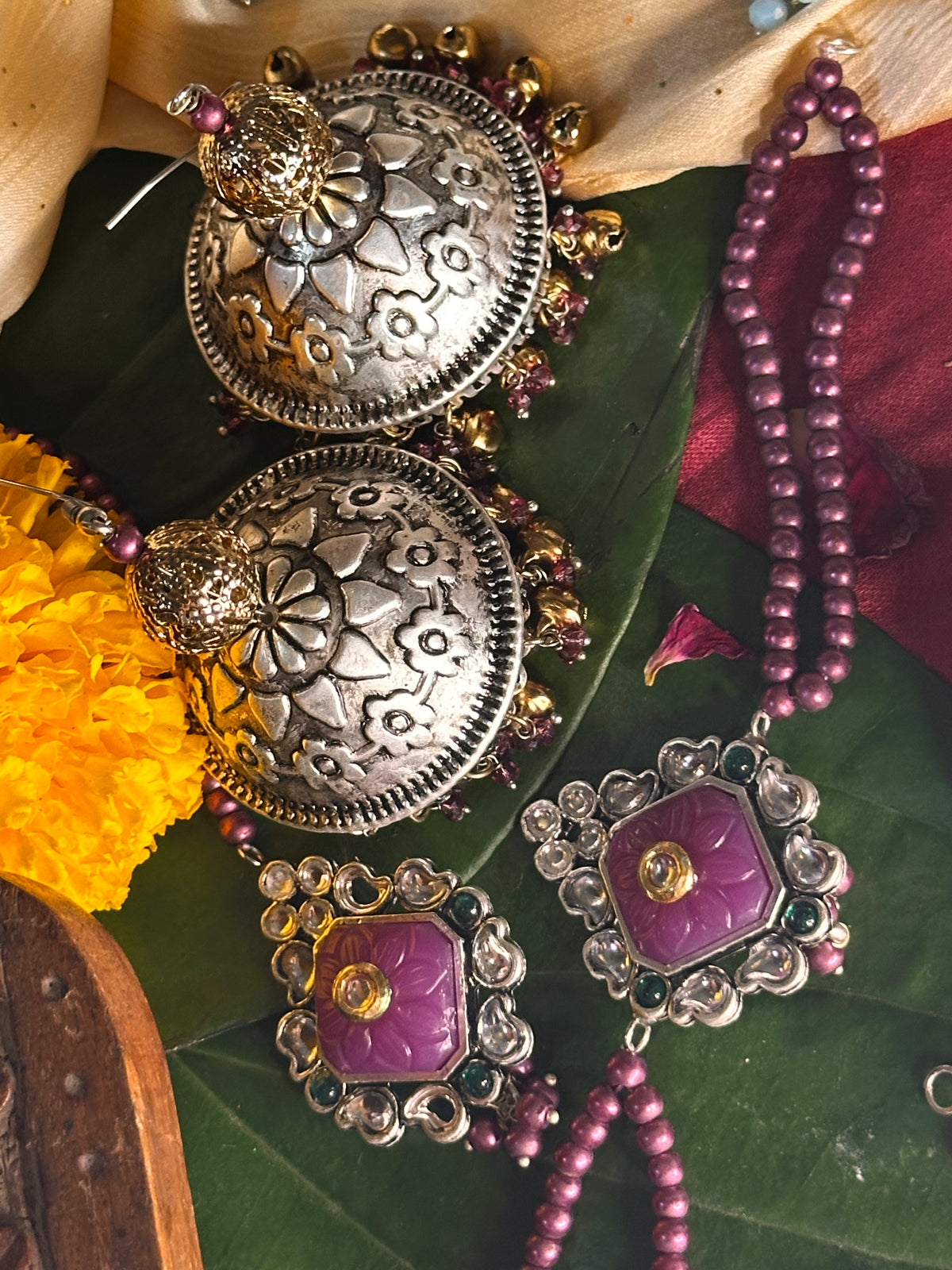 MAHROSH JHUMKA SET [JHUMKA WITH CHOKER AND TEEKA]