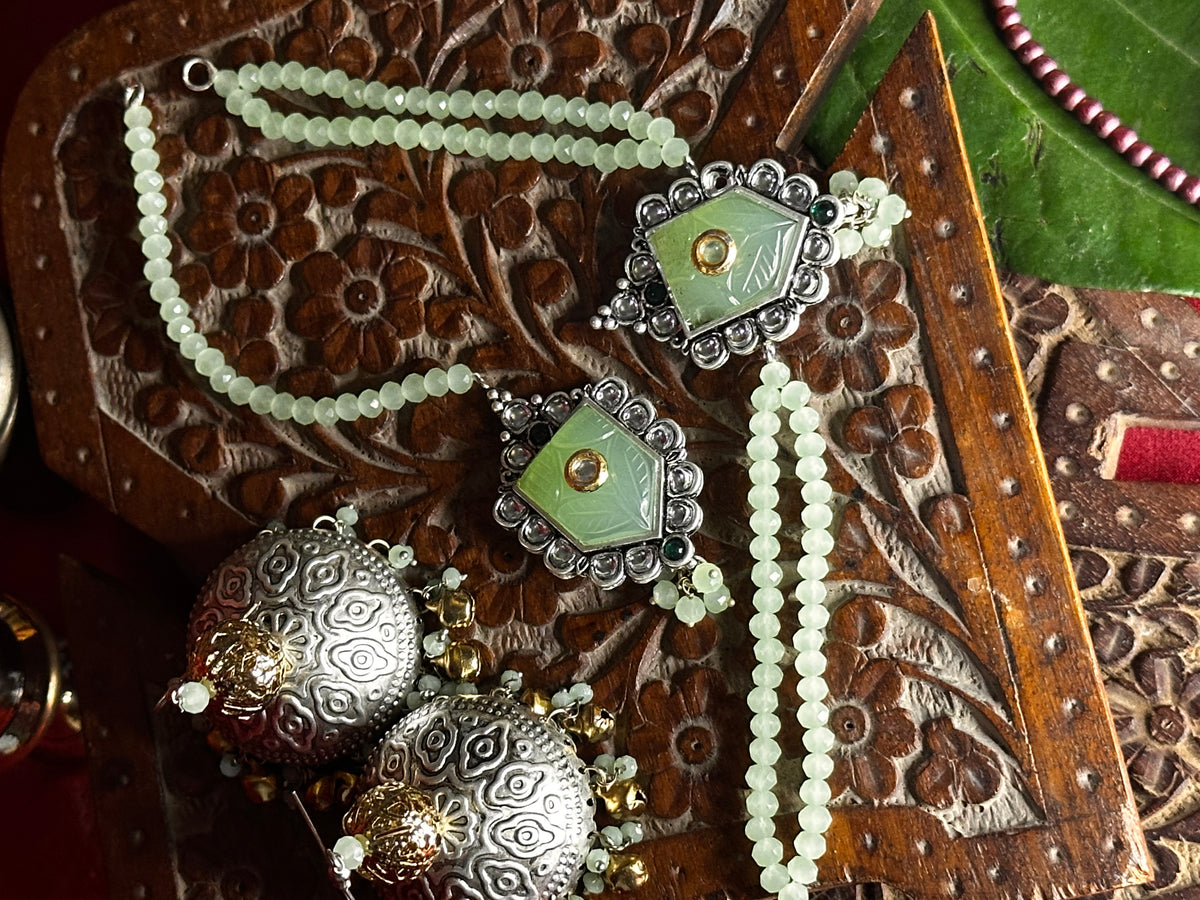 MAHROSH JHUMKA SET [JHUMKA WITH CHOKER AND TEEKA]