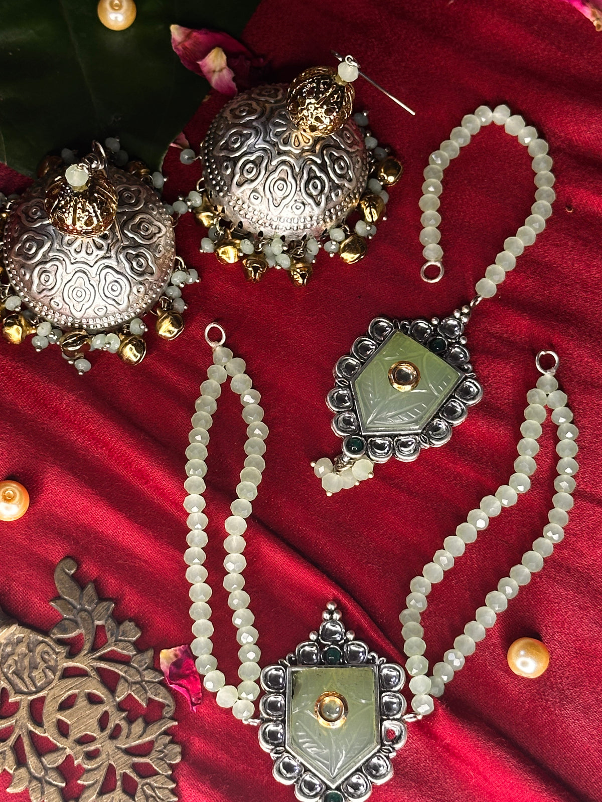 MAHROSH JHUMKA SET [JHUMKA WITH CHOKER AND TEEKA]