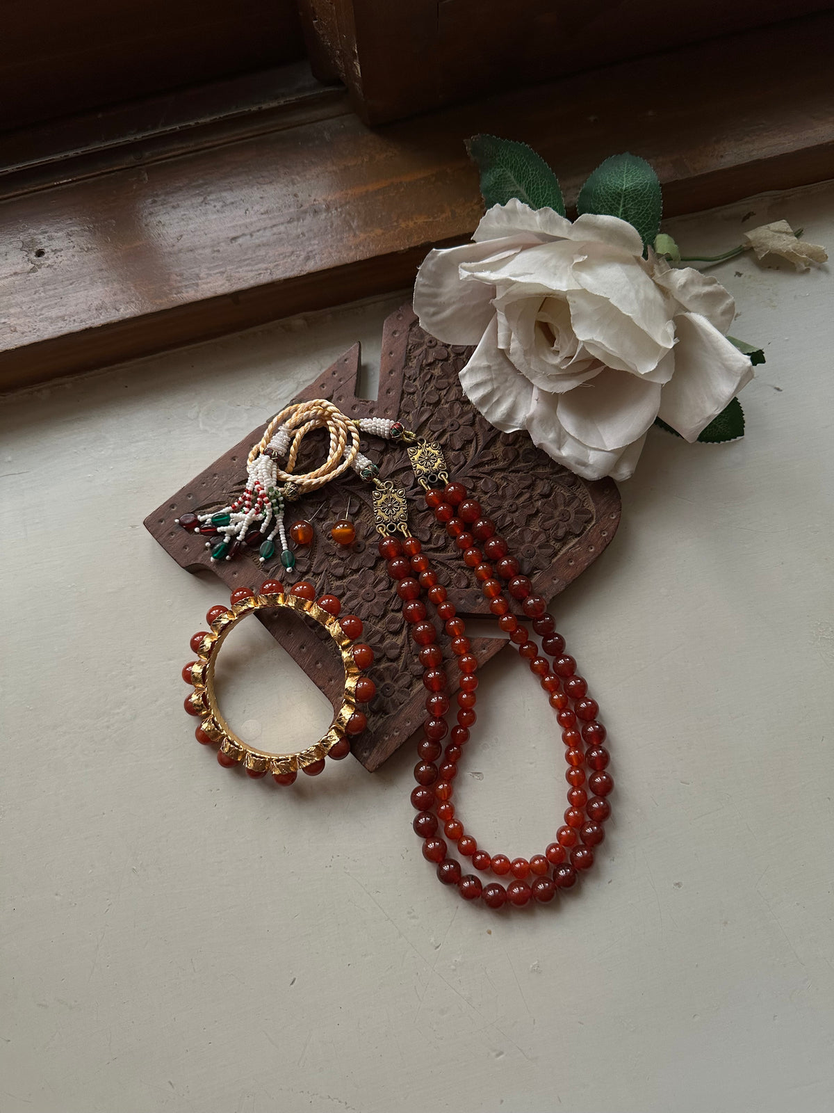 RIMAL MALA SET [INCLUDES A MALA, A PAIR OF EARSTUDS & ONE BANGLE]