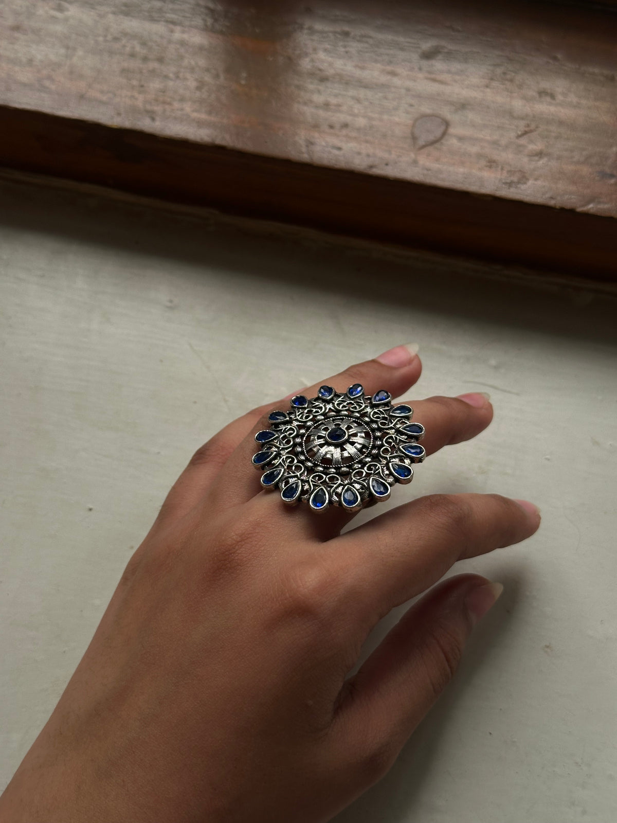 GUL MEENA RING [BLUE STONES]