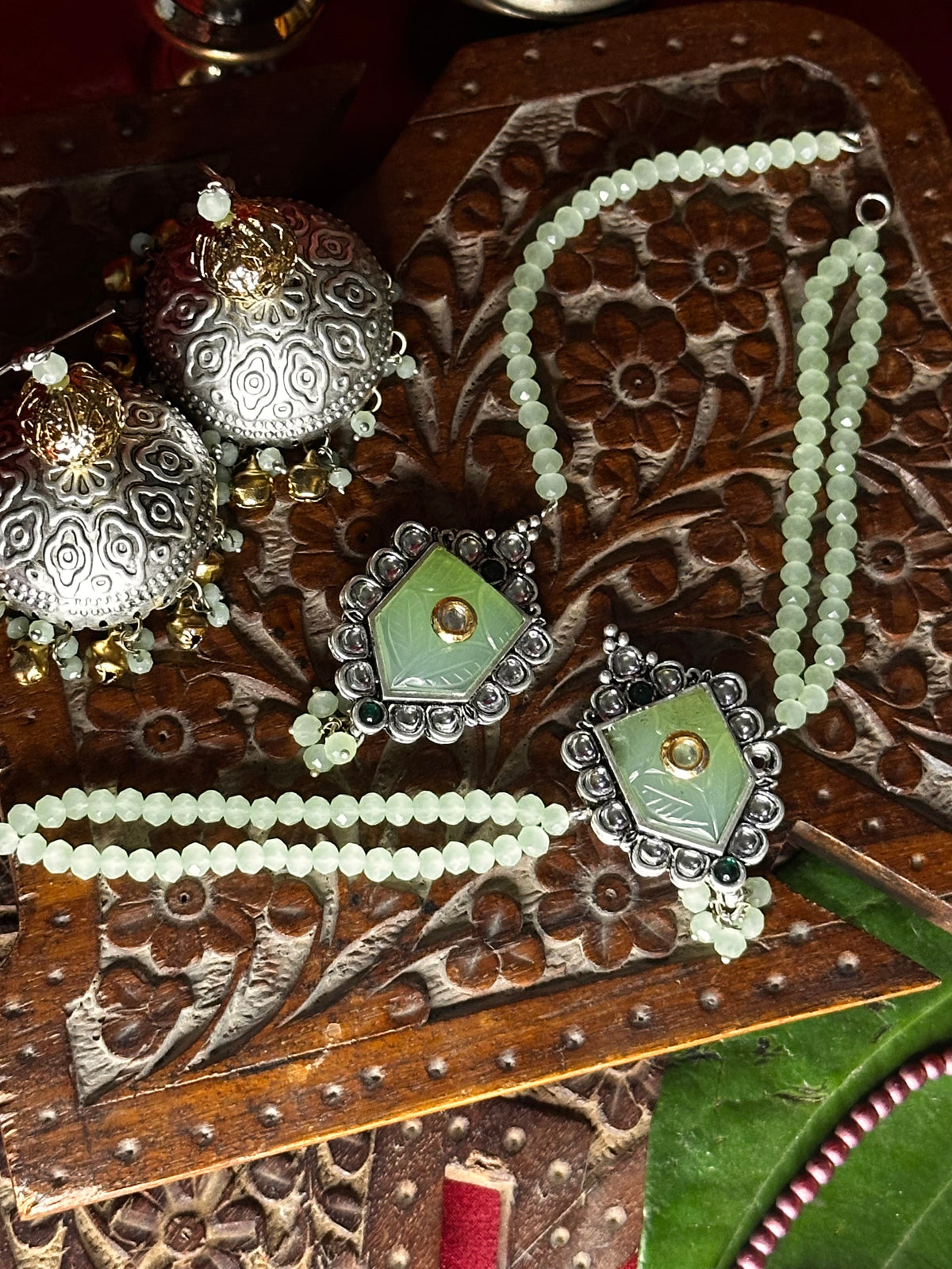 MAHROSH JHUMKA SET [JHUMKA WITH CHOKER AND TEEKA]