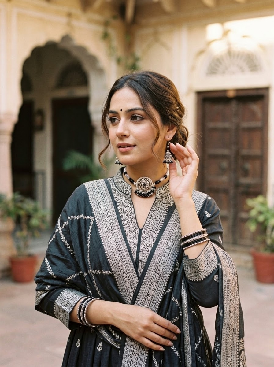 GUL E SIYAH SET [NECKPIECE WITH JHUMKI]