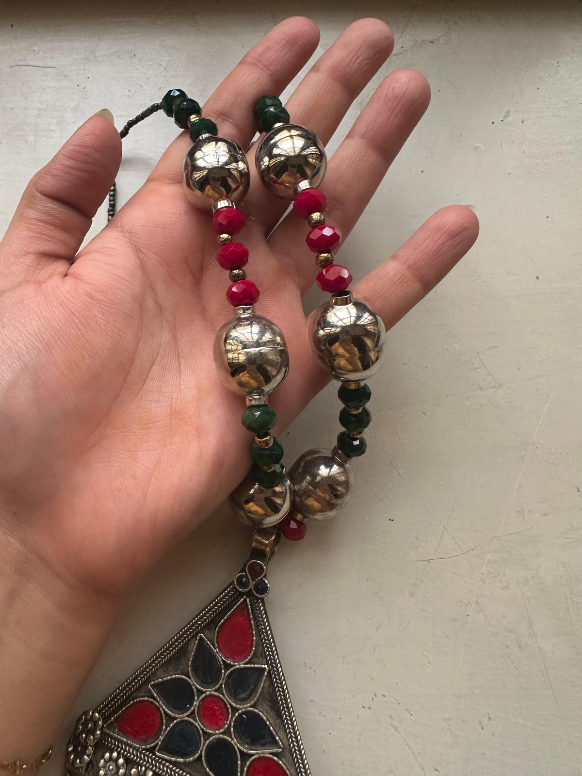 GUL E SEEMEEN VINTAGE MALA [COMES WITH INDIAN DORI, SILVER OR BLACK]