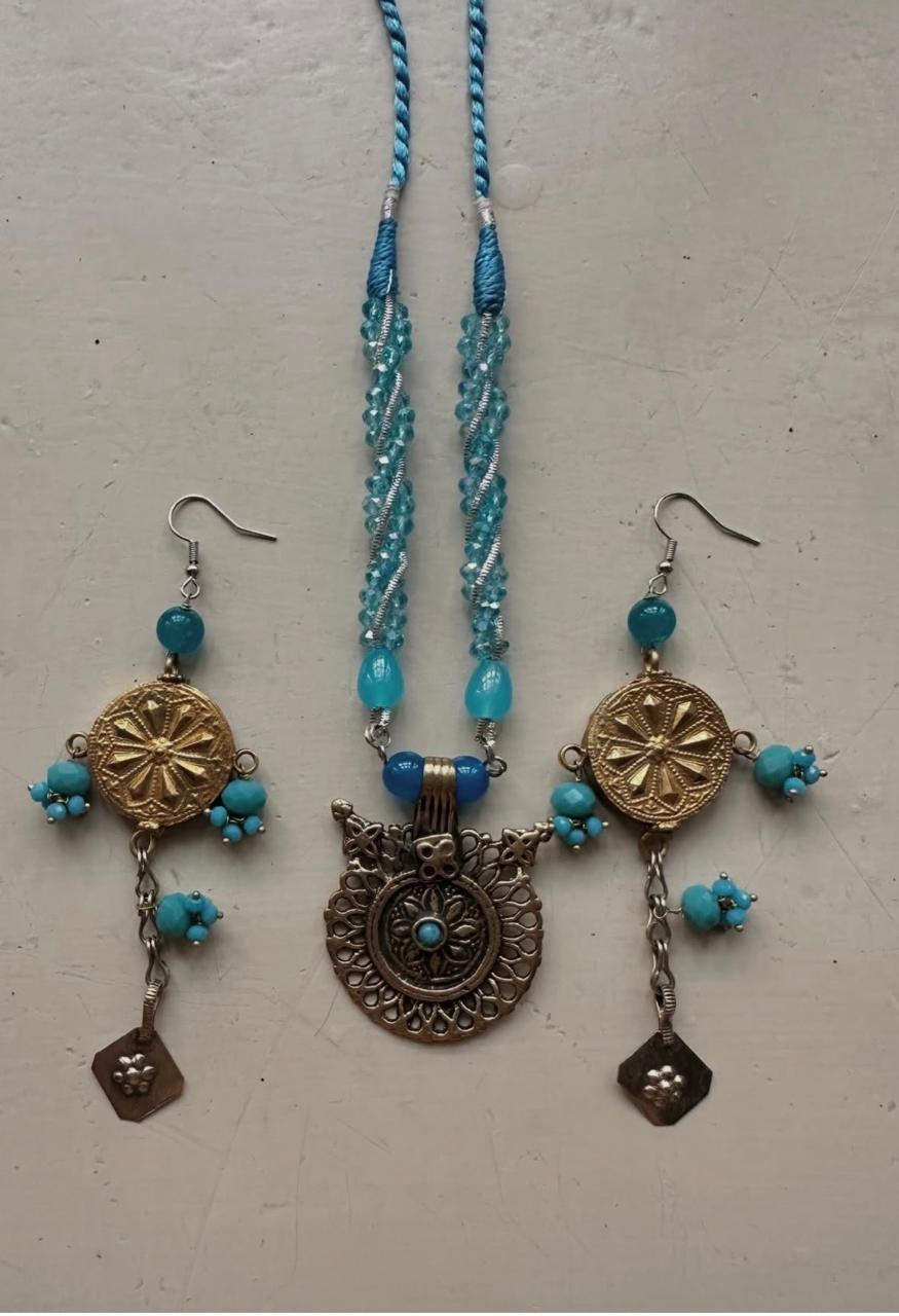FEEROZA AFGHAN SET [MALA, CHOKEER , EARRINGS & HANDCUFF]
